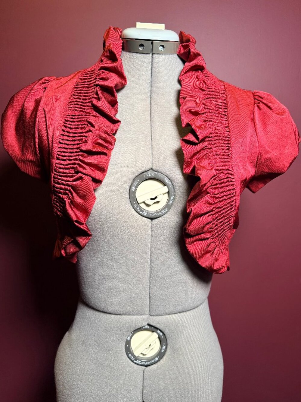 Burgundy Cropped Top - Bolero Shrug - Cardigan - Size Small - NWT